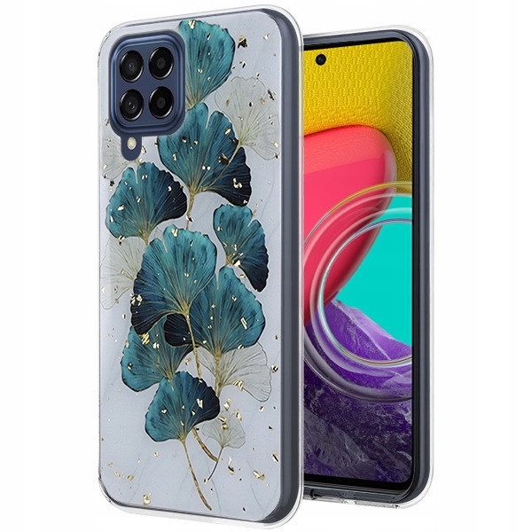Gold Glam Leaves Rückseitenschutzhülle Für Samsung M53 5g + Glas