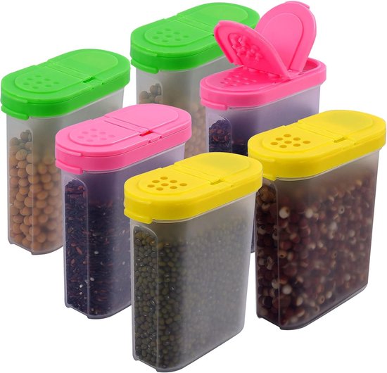 6 Aufbewahrungsboxen 250 Ml Streudosen Gewürzboxen Aufbewahrungsboxen Mit Praktischem Streuer Gewürzgläser Aufbewahrungsboxen Für Die Küche Gelb 3