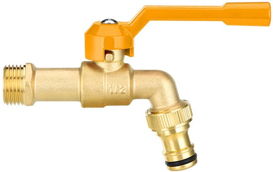 Gartenhahn Aus Messing, 1/2 Zoll – Frostbeständig – Gelb/gold