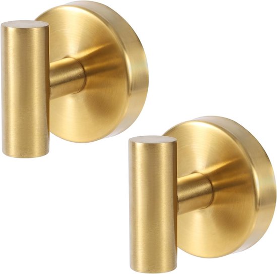 2 Duschhaken Mit Saugnapf, Edelstahlhaken Für Handtücher, Küchenhandtuchhaken Für Glas, Spiegel, Fenster, Wand, Bademantel, Kleidung, Kranz (gold)