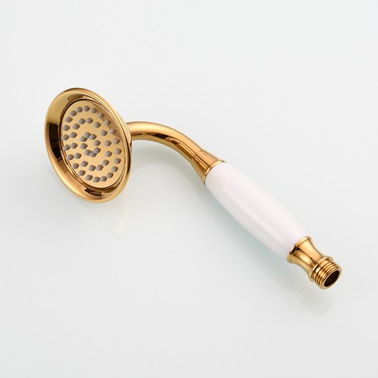 Duschset Aus Messing Mit Flexiblem Schlauch (1,5 M) Und Halterung, Goldfarben