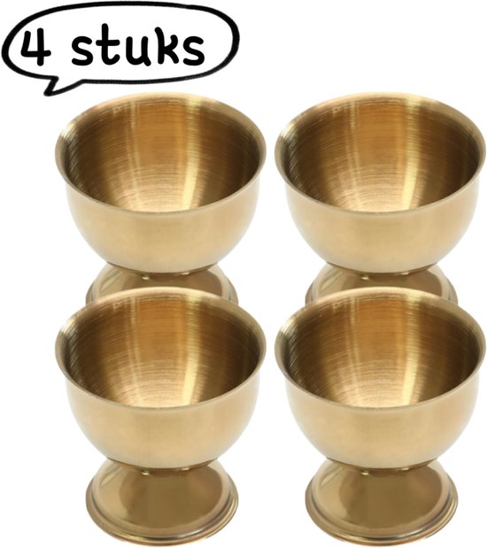 4 Teiliges Eierhalter /eierbecher /geschirrset Zur Aufbewahrung Von Weichgekochten Eiern Gold