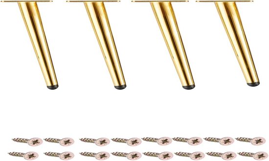 Möbelfüße – 4 Stück – Sofabeine – Eisenkunst – Schrägkegel 20 Cm – Gold – Schräge Metall-schrankbeine – Möbelfüße Für Couchtische