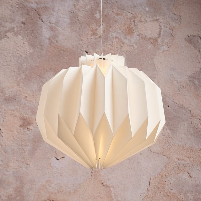 Batteriebetriebene LED-Papier-Pendelleuchte Shrewsbury in Warmweiß