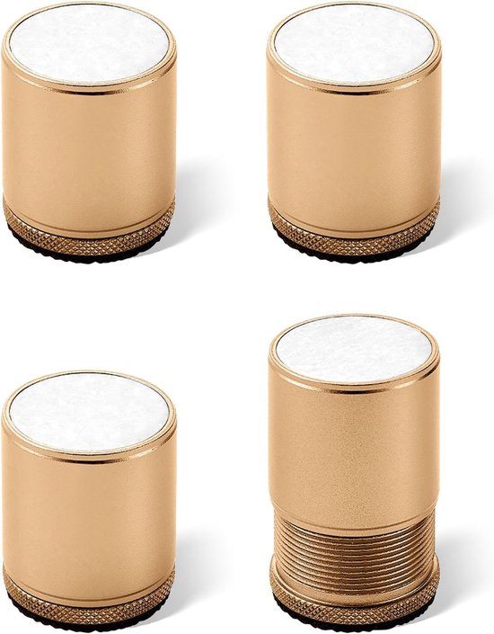 4-teiliges Set Verstellbarer Möbelfüße Aus Goldfarbenem Metall – Selbstklebend, Geeignet Für Stühle, Tv-ständer, Sofas Und Schränke