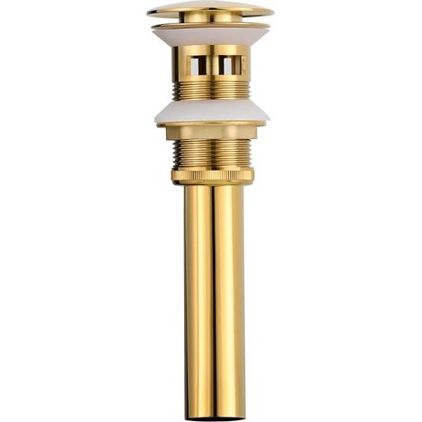 Ablaufstopfen Mit Überlauf Aus Messing Und Gold, Pop-up-ablaufstopfen, Titan-gold, Bw03j