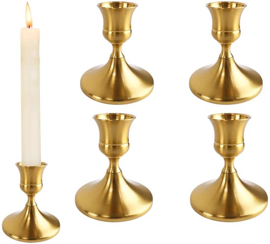 4 Teiliges Set Kleine Kerzenständer Kerzenhalter Goldene Kerzenständer Dekorative Kerzenständer Kegelförmiges Kerzenständer Set Für Hochzeiten, T