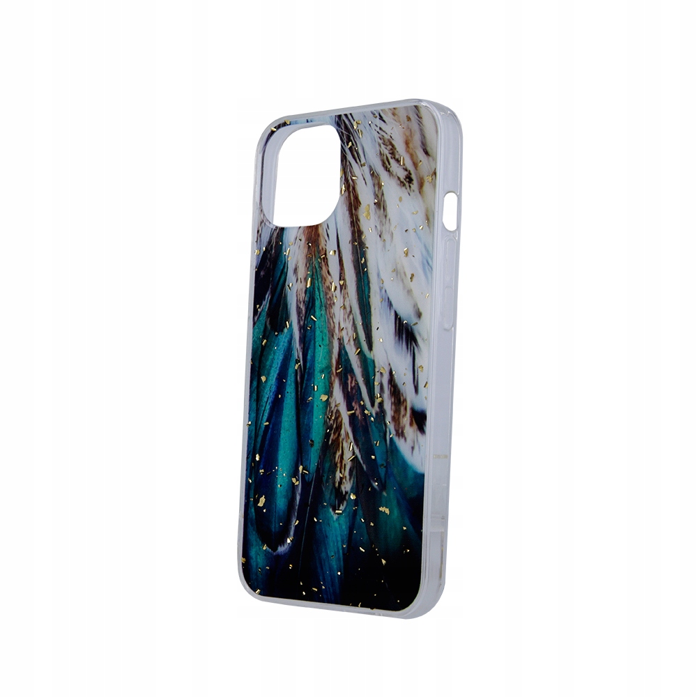 Rückseitenschutzhülle Für Samsung S22 Plus, Gold Glam Feathers + Glas