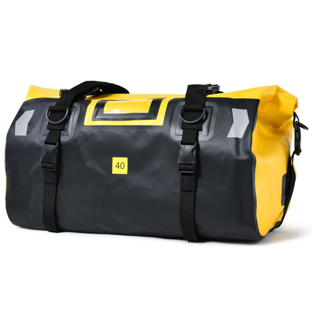 Wasserdichte Motorradtasche, Große Wasserdichte Reisetasche Mit Rollverschluss, Schultergurt, Reflektierendem Design (gelb, 40 L)