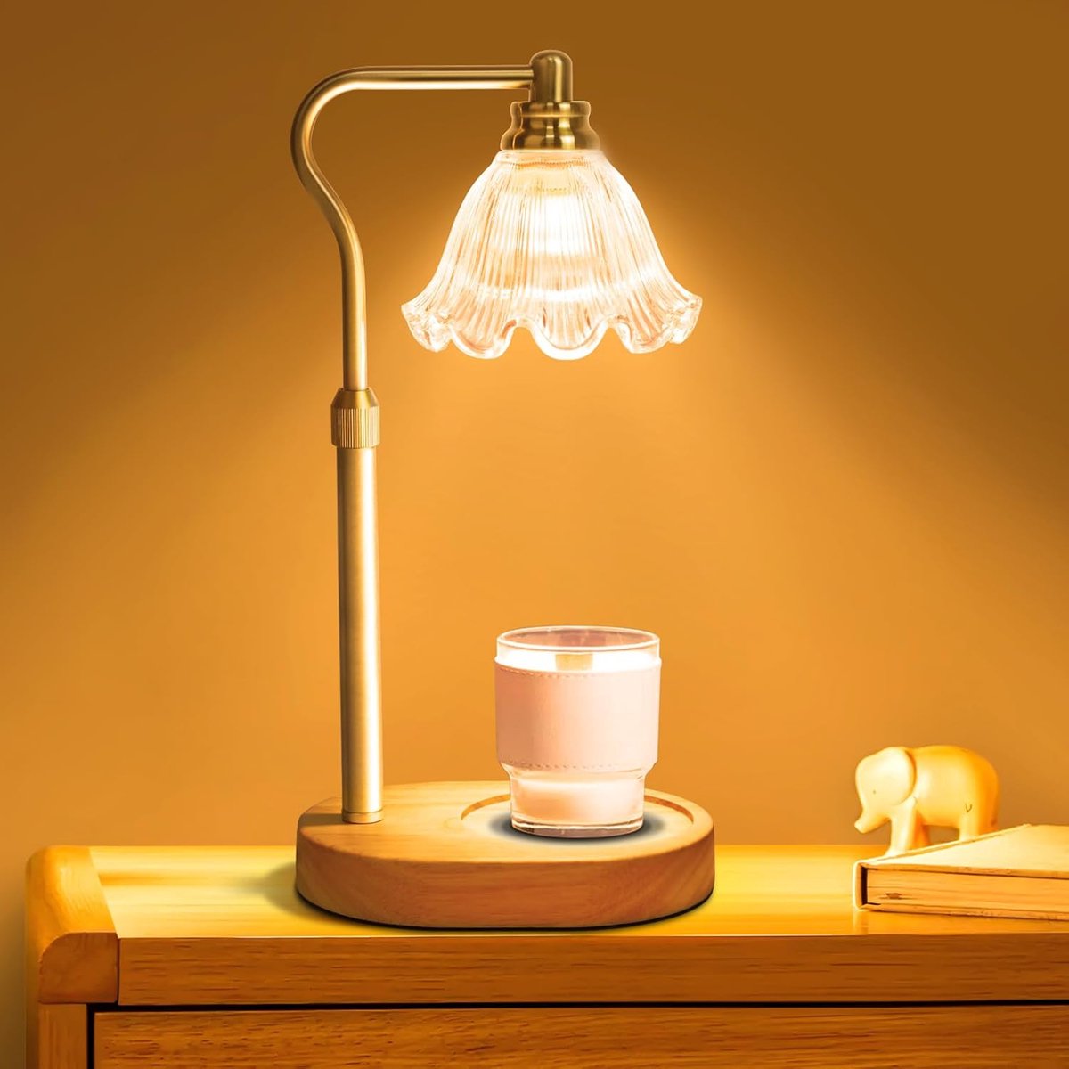 Kerzenwärmer - Tischlampe - Duftdiffusor - Ölbrenner - Kerzenwärmerlampe - Mit Dimmbarem Timer Und Höhenverstellung (kerzen Nicht Enthalten)