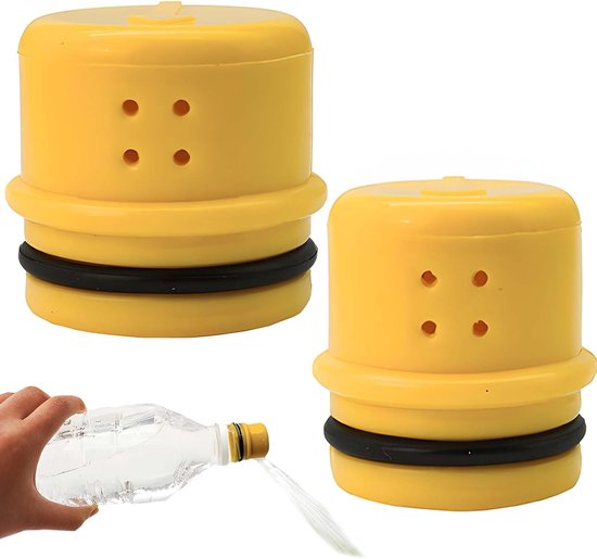 2 Teiliges Bidet Set 2 Größen Leicht Und Tragbar Flaschenhalter Vier Loch Sprühkopf Für Rucksackreisen, Camping Und Wandern Gelb