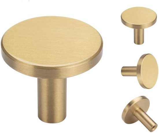 Wandhaken – Gebürstetes Messing – 4 Stück – Goldfarben