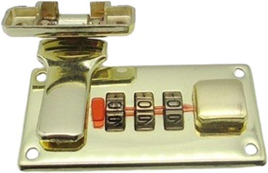 1 Set Werkzeugkasten, Gepäck-kombinationsschloss, Koffer-kombinationsschloss 65 X 29 Mm, Goldfarben, Rechts