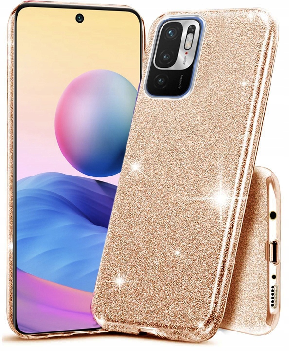 Glitzerhülle Für Xiaomi Redmi Note 10 5g Gold + 9h Glas