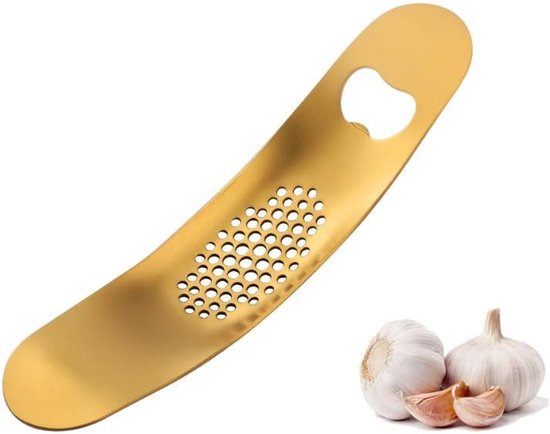 Knoblauchpresse Aus Edelstahl, Küchenhelfer Mit Griff, Einfach Zu Bedienen Und Zu Reinigen, Spülmaschinenfest, Für Nüsse Und Samen (gold)