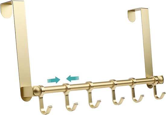 Türhaken Mit 6 Beweglichen Haken – Gold