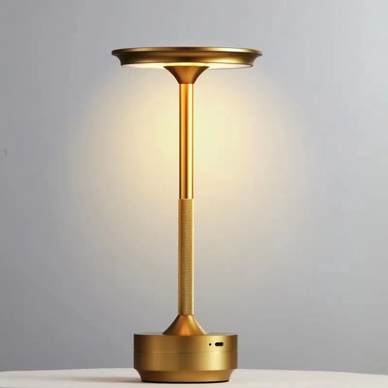 Wiederaufladbare Tischleuchte Goldfarben Kabellos Und Dimmbar Moderne Touch Lampe Inkl. Usb C Kabel Nachttischlampe Gold Gartenbeleuchtung