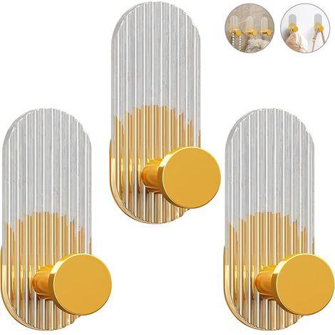 Wandhaken - Set Aus 3 Stück Mit Dekorativen Goldenen Haken Zum Aufhängen Von Mänteln, Schals, Taschen, Rucksäcken, Handtüchern Usw.