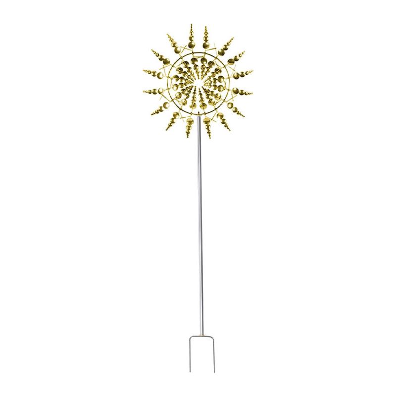 Einzigartige Und Magische Windmühle Aus Metall, Windturbine Mit Metall-gartenstecker, Skulpturen, Die Sich Im Wind Bewegen, Kinetische Skulpturen, Terrassen-, Rasen- Und Gartendekoration, Goldene Wind