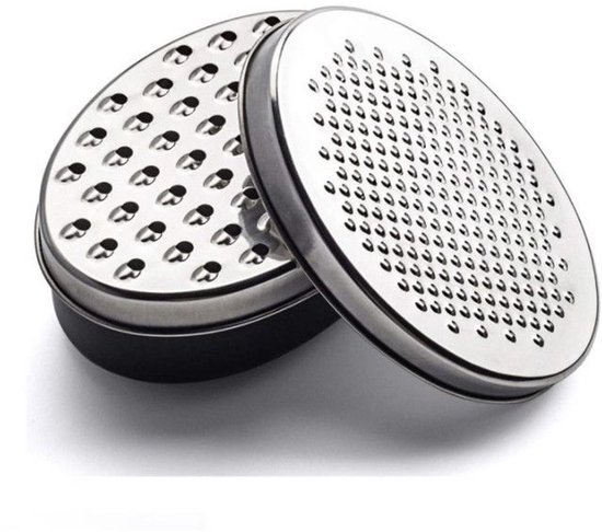Käsereibe Mit Auffangbehälter, 2-in-1, Edelstahl, Silber, Ausführung 1.