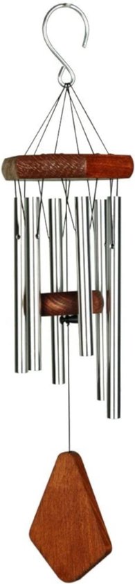 Windspiel – Für Den Außenbereich – Windmobil – Windorgel – 45 Cm – Gestimmte Klangröhren – Aluminium – Silber
