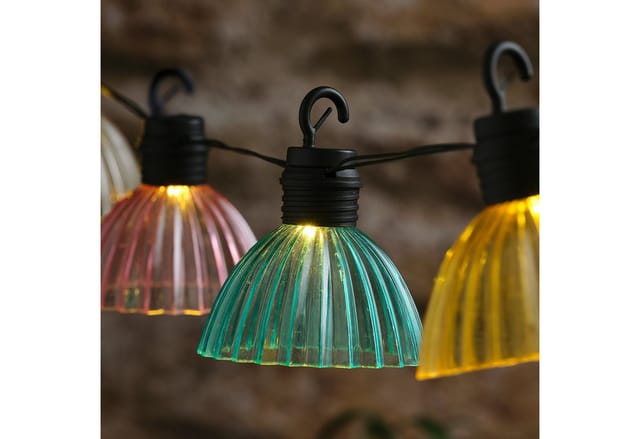 Solar Lichterkette Pastellfarben „Lustre“ – 10 warmweiße LEDs, 8 Effekte