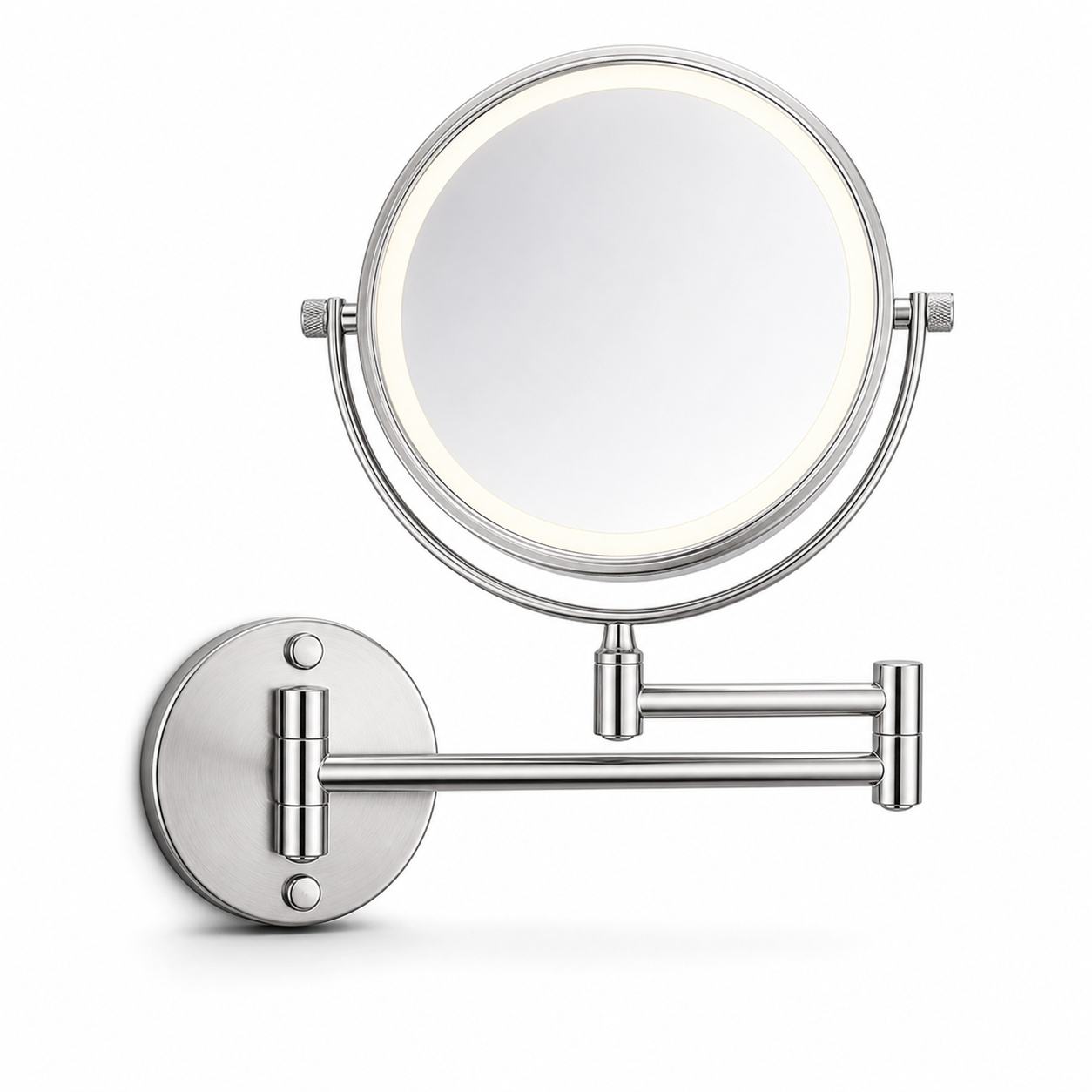 Led-wand-kosmetikspiegel 3-fach Vergrößernd Klappbar Silber 15 Cm