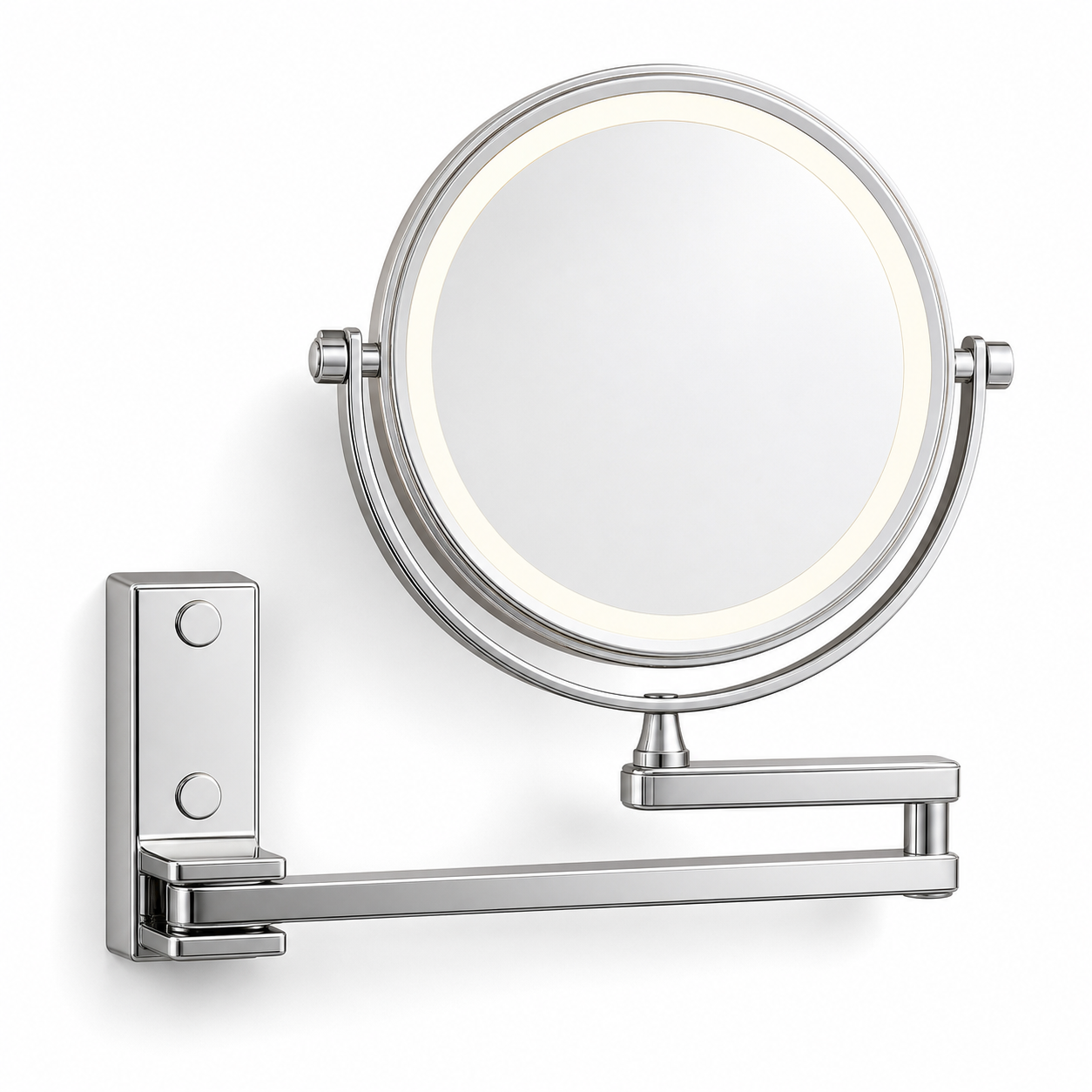 Wand-kosmetikspiegel Led 3-fach Vergrößernd Klappbar Silber 15 Cm