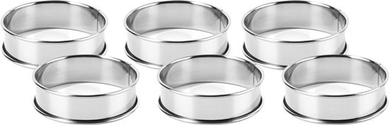 Sechs 8 Cm Große Kuchenringe, Backringe, Muffinringe, Runder Edelstahl Silberfarben, Geeignet Zum Kochen Und Backen.