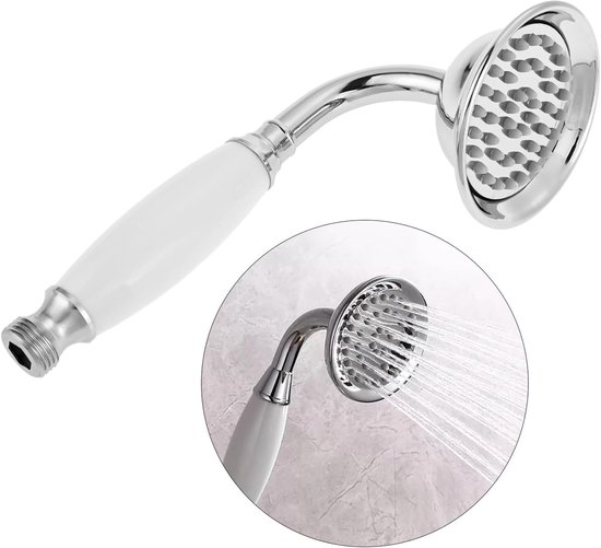 Allecto Plus – Retro-handbrause Aus Edelstahl Im Antik-stil In Telefonform – Silberfarben – Badezimmeraccessoire Mit Nostalgischem Charme