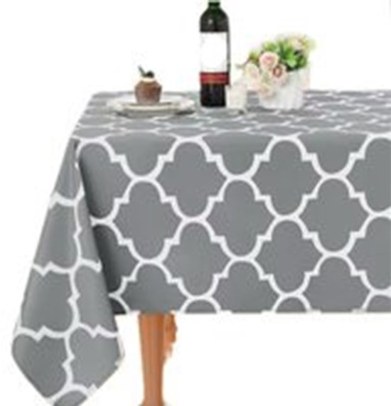 Tischdecke Wachstuch Wasserabweisend Lotus Optik Schmutzabweisend Waschbare Outdoor Tischdecke Küche Grau 133 X 177 Cm