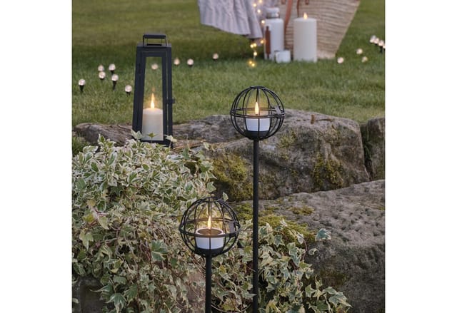 4er Set Outdoor TruGlow® Solar-Teelichter mit Erdspieß