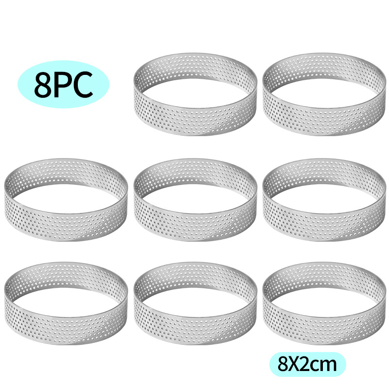 Stück. Ø 8 Cm Kuchenformen, 430 Edelstahl-kuchenformen, Dessertringe 8 Cm, Perforierte Kuchenformen, Crumpet-ringe, Mini-pizzen, Muffins