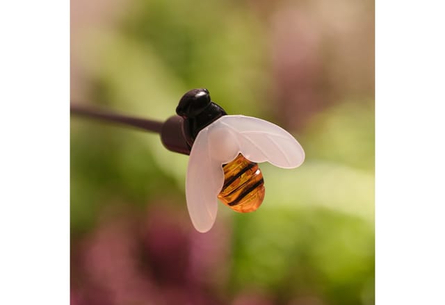 6er Set Bienen Solar-Gartenstecker mit warmweißen LEDs