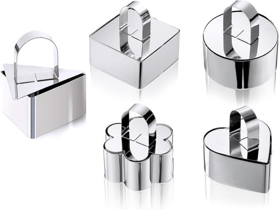 Kuchenformen Mousseformen 8 Cm Backformen Mit Stopfer Küchenzubehör Formen Für Desserts, Kuchen Und Kekse 5 Teilig Silber