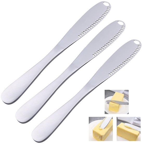 Dailygoods Multifunktionales Buttermesser Edelstahl Spülmaschinenfest Drei In Eins Funktion Ergonomisches Design Für Käse Und Butter Käsemesser