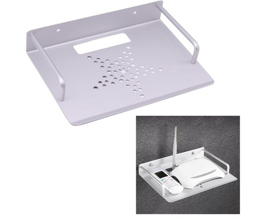 Kompaktes Silberfarbenes Aluminium-wandregal Für Projektoren 23 X 16 5 Cm Perforierte Belüftungsfläche Mit Kantenschutz Zum Aufbohren Für Und 16,5 Cm