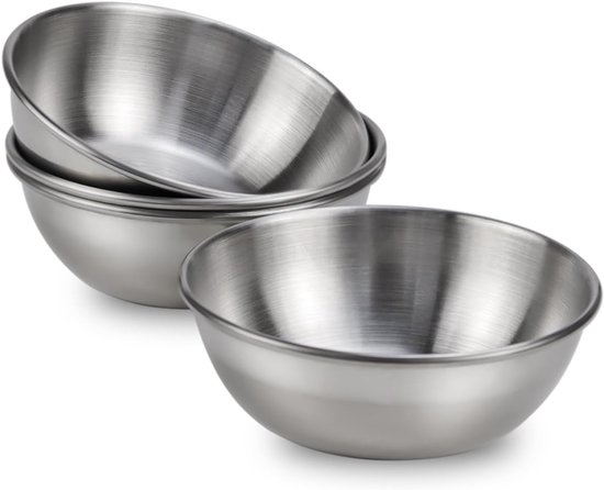 Gewürzset 4 Teilig Saucenschale Einzelschälchen 9 X 3 Cm Mini Dipschale Gewürzbecher Runde Gewürzschale Edelstahl Sushi Dipschale Vorspeisentelle
