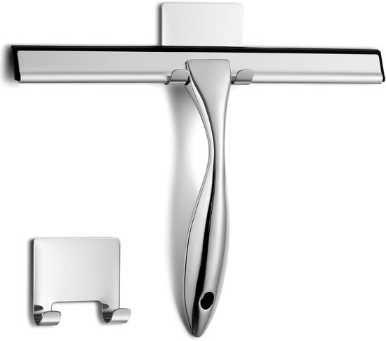 Duschabzieher, 25 Cm Langer Silberner Abzieher, Universeller Edelstahlabzieher Für Badezimmer, Duschwände, Spiegel, Fliesen Und Autofenster