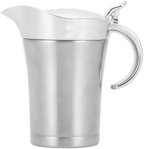 Thermische Saucenschüssel, 450 Ml, Aus Edelstahl 304, Doppelwandig, Mit Deckel Und Griff, Für Saucen, Sahne, Senf, Mayonnaise (l 750 Ml)