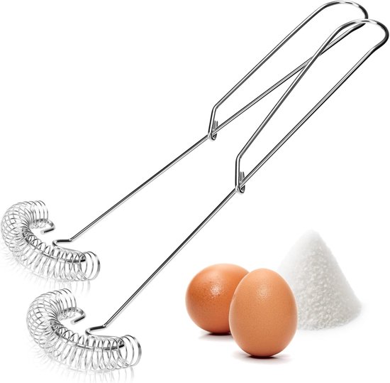 Schneebesen – Handschneebesen – Spiralschneebesen – Edelstahl-schneebesen – Spülmaschinenfest – Schaumschneebesen – Schneebesen – Saucenschneebesen – 2-teilig – Silber