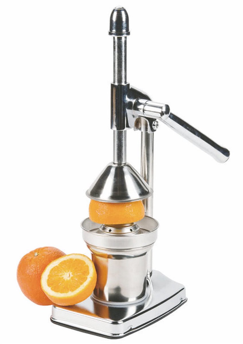 Hand Zitruspresse Küchenhelfer Frischer Saft Robuster Edelstahl 37 X 19 X 13 Cm Silber