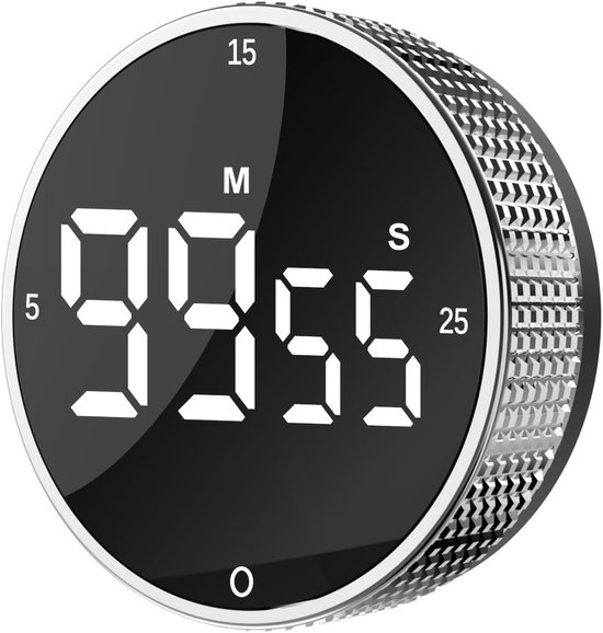 Digitaler Küchentimer Magnetischer Timer Kochen, Backen, Fitness Großes Led Display 76 X 76 Cm Silber