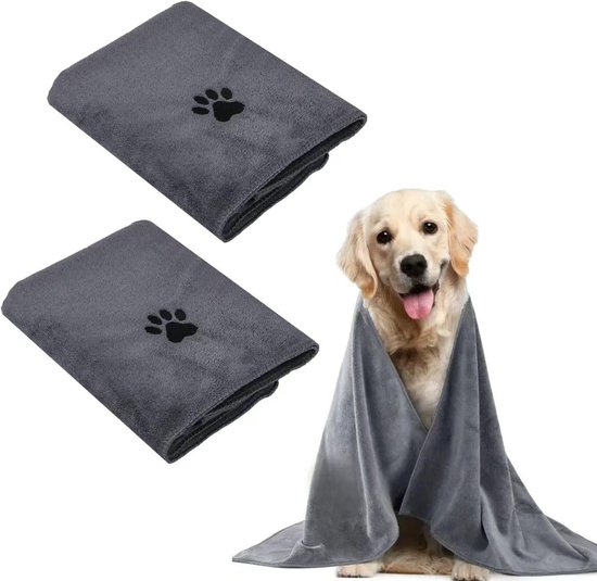 2 Teiliges Hundehandtuch 100 X 50 Cm Saugfähige Und Schnelltrocknende Mikrofaser