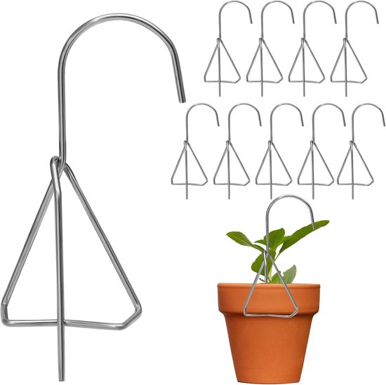 Metall Pflanzenampeln 10 Stück Verstellbare Blumentopfhaken Für Balkon Und Zaun Silber
