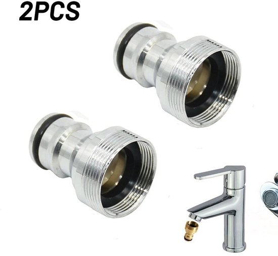 2 Stück Silberfarben, Kompatibel Mit 22 Mm Innengewinde Und 24 Mm Außengewinde, Schlauchadapter Für Gartensprenger, Sprühflaschen, Küchen Und Spü
