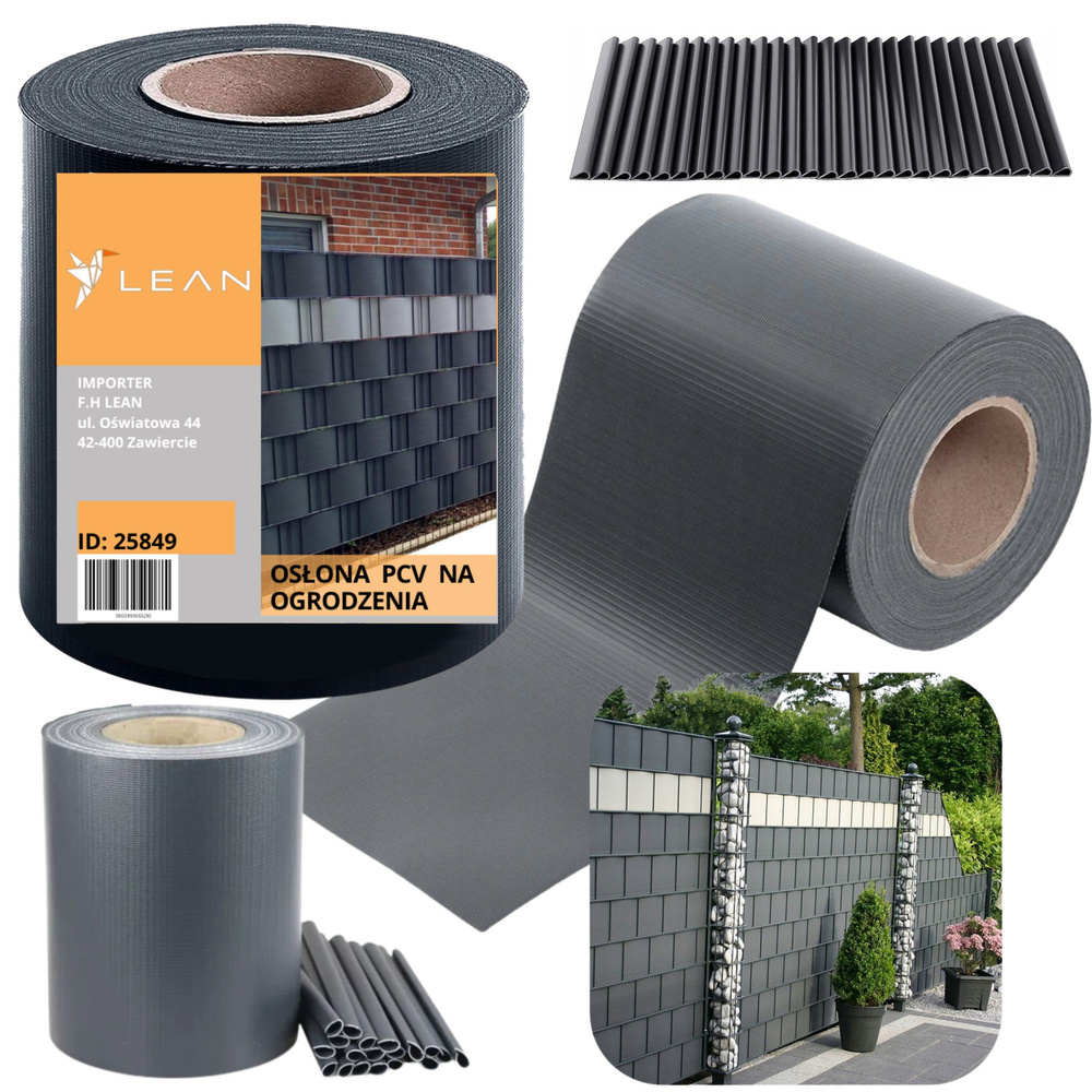 Uv-schutz-zaunband, 20 Clips, Grau, 450 G/m², 19 X 35 M