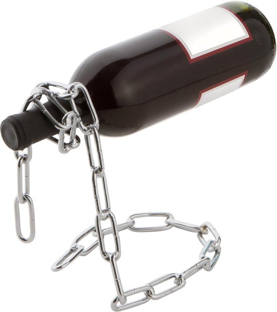 Schwebender Weinflaschenhalter Mit Kette Weinregal/flaschenhalter Aus Edelstahl Originelles Geschenk Und Dekoration Für Küche Und Zuhause (silber