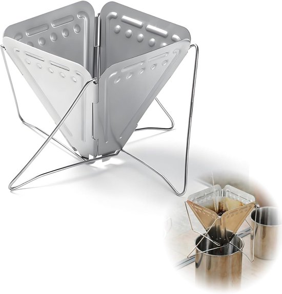 Faltbarer Kaffeefilter Aus Edelstahl Kompakter Reisekaffeefilter Für Camping Und Reisen Silber