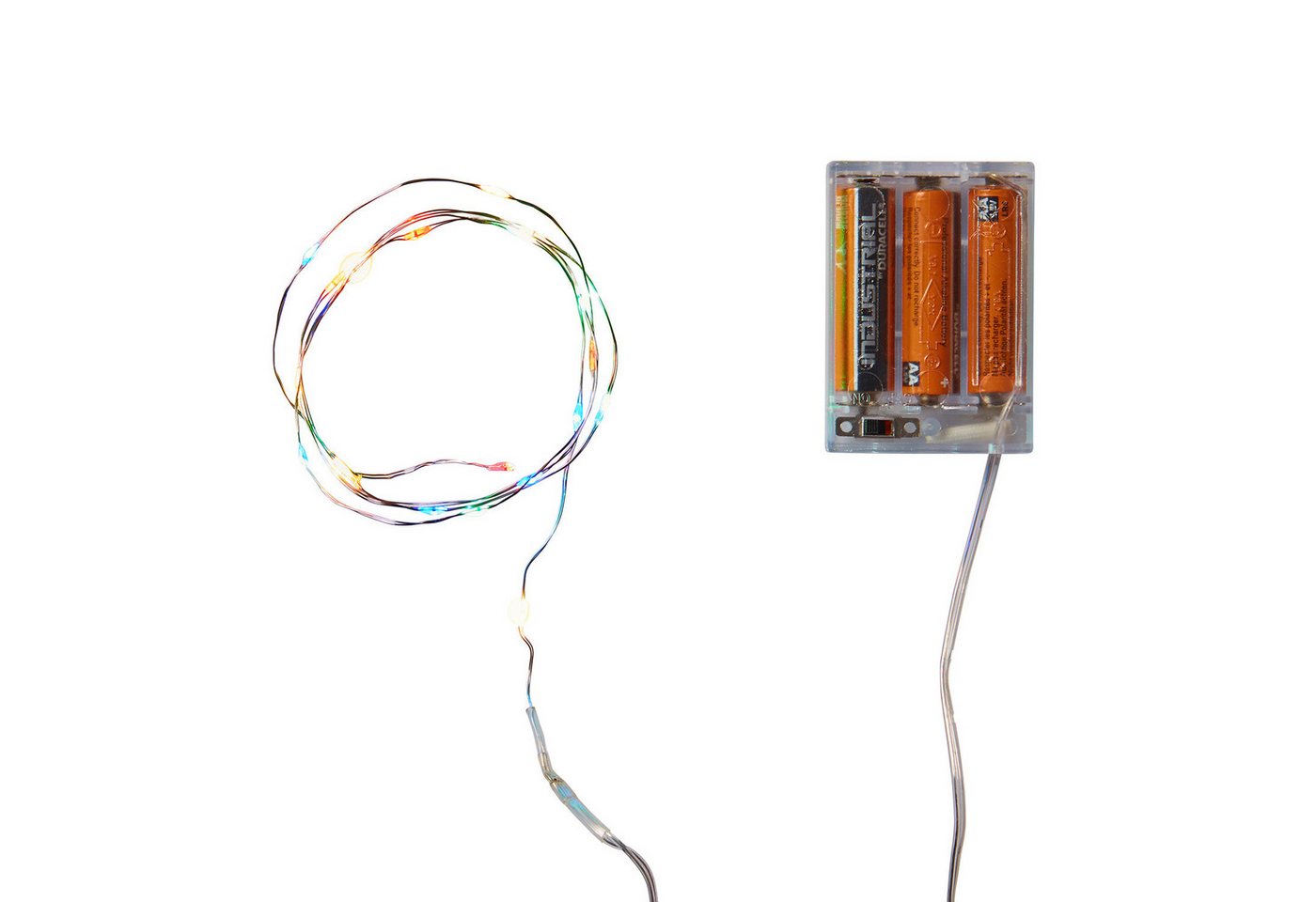 20er LED Micro Lichterkette bunt batteriebetrieben